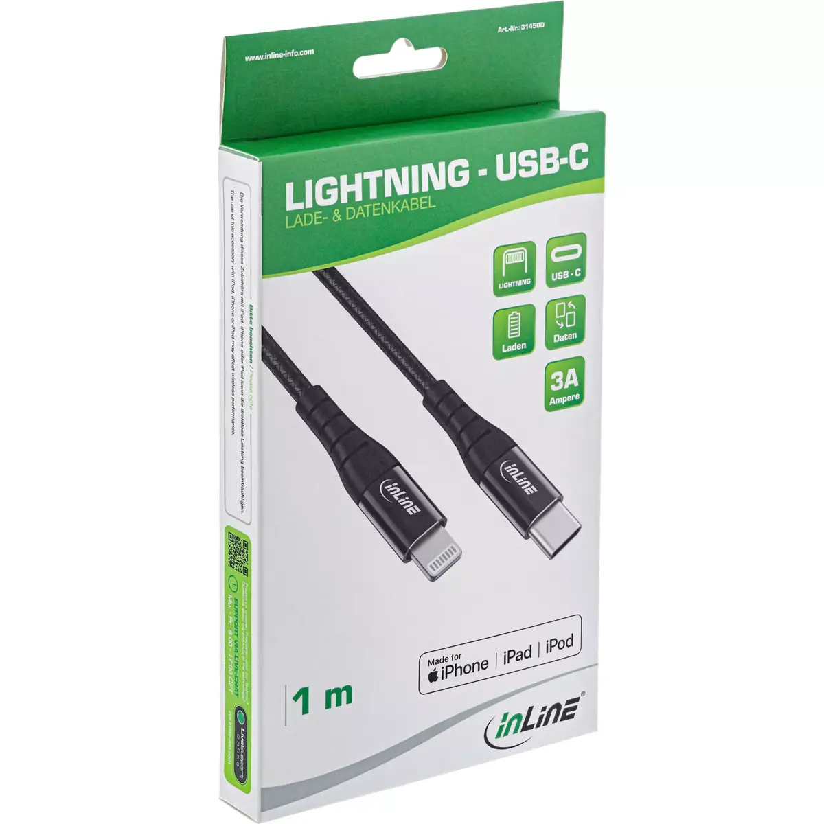 InLine USB-C Lightning kabelis 2m MFi Photo 2