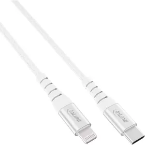 InLine USB-C Lightning cable for iPad iPhone iPod silver aluminium 1m