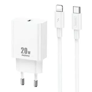Wall charger REMAX RP-U5 USB-C 20W with Lightning cable (white)