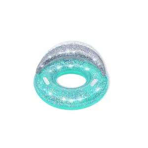 Надуваемое плавательное кольцо Bestway Glitter Ring зелёно‑серое 1050 мм
