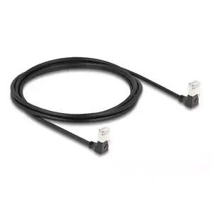 DeLOCK RJ45 Сетевой Кабель Cat.6A S/FTP Slim 90° вниз 2 м черный