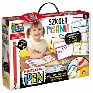Montessori Pen Writing school set by Liscianigiochi with 18 reusable practice tablets