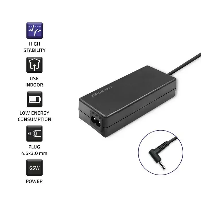 Barošanas adapters QOLTEC 65W 19V 3.42A Photo 2