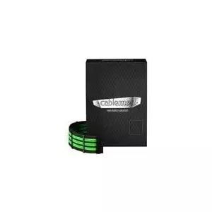 Power cable kit CableMod C-Series PRO ModMesh RM Black Label – Black/Green custom sleeved modular cables