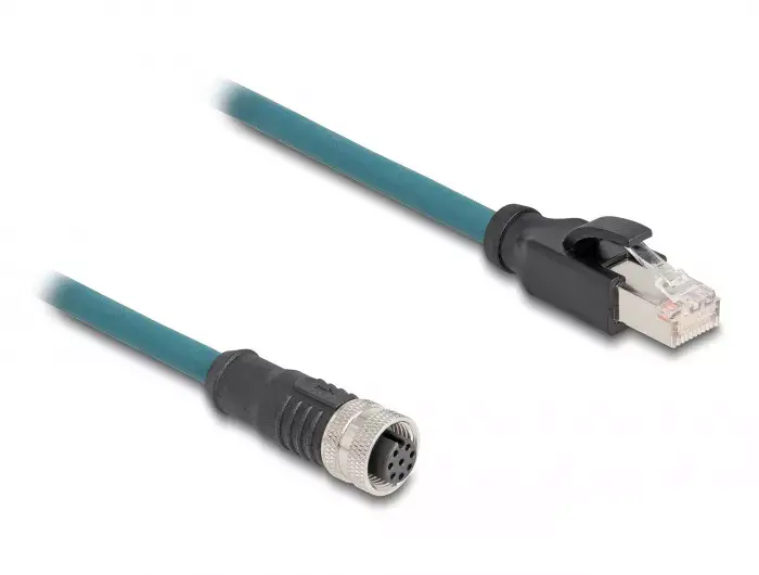 DeLOCK M12 adaptera kabelis A-kodēts 8 pin uz RJ45 Photo 2