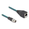 DeLOCK M12 adaptera kabelis X-coded 8 pin male uz RJ45 female Photo 2
