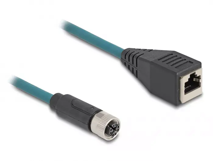 DeLOCK M12 adaptera kabelis X-coded 8 pin female uz RJ45 female Photo 2