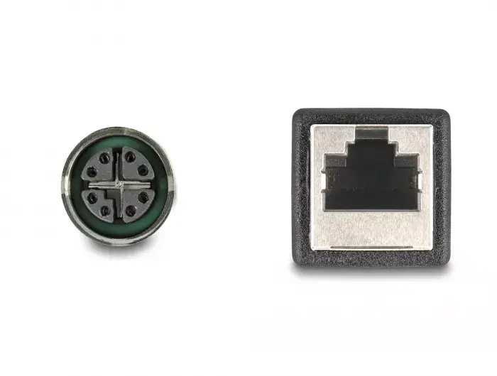 DeLOCK M12 adaptera kabelis X-coded 8 pin female uz RJ45 female Photo 3