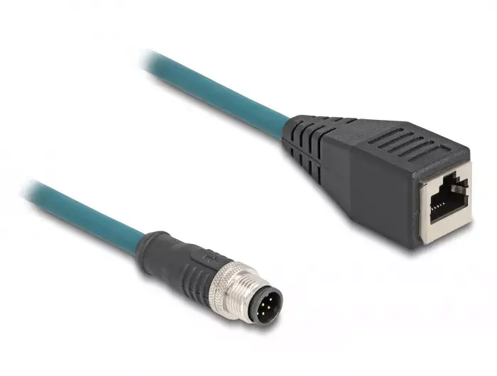 DeLOCK M12 adaptera kabelis A-kodēts 8 pin uz RJ45 Photo 2