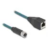 DeLOCK M12 adaptera kabelis A-kodēts 8 pin sieviešu uz RJ45 sieviešu Photo 2