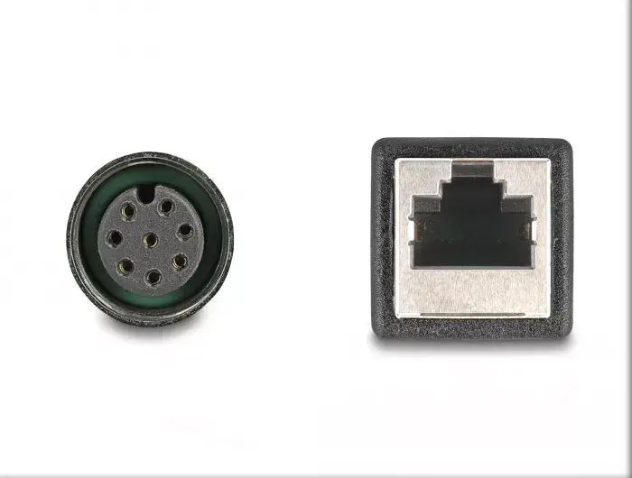 DeLOCK M12 adaptera kabelis A-kodēts 8 pin sieviešu uz RJ45 sieviešu Photo 3