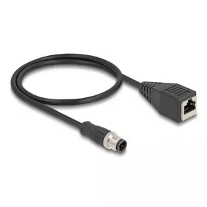 DeLOCK M12 adaptera kabelis D-coded 4 pin male uz RJ45 female 50 cm