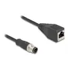 DeLOCK M12 adaptera kabelis D-coded 4 pin male uz RJ45 female Photo 2