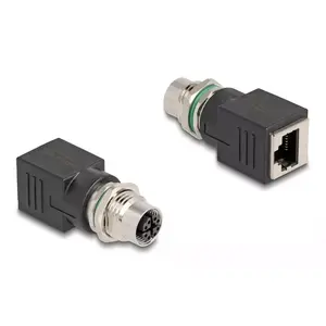 DeLOCK M12 адаптер X-coded 8 pin female на RJ45 jack straight