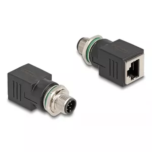 DeLOCK M12 адаптер A-кодированный 8 контактный мужской на RJ45 разъем прямой