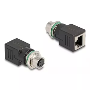 Адаптер DeLOCK M12 D-кодированный 4-pin female на RJ45 jack прямой