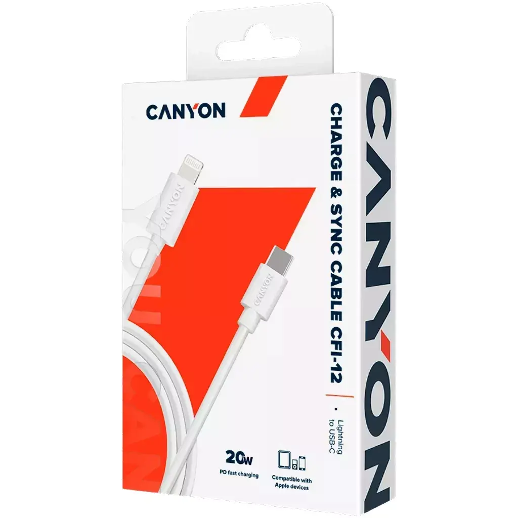 Canyon CFI-12 USB-C uz Lightning kabelis 2m Photo 2
