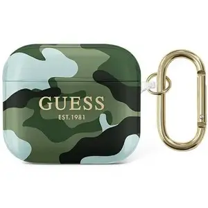 Aizsargvāciņš GUESS priekš Apple AirPods 3 — Camo Collection zaļš uz melna