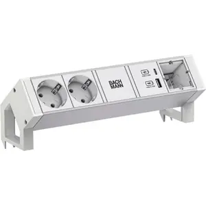 Сетевой удлинитель Bachmann DESK2 ALU WHITE 937.413 с 2 USB-портами