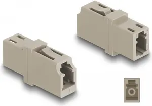 DeLOCK Optical Fiber Coupler LC Simplex female to LC Simplex female OM1/OM2 beige