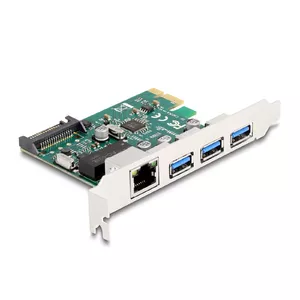 DeLOCK PCI Express x1 Card 3 x USB 5 Gbps Type-A 1 x Gigabit LAN