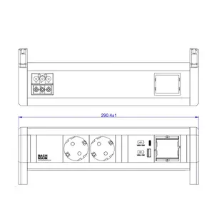 Сетевой фильтр Bachmann DESK 2xCEE7/3 модель 902.0293 — настольный блок с 2 розетками CEE7/3