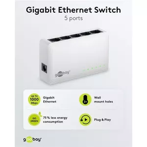 Goobay 5 portu gigabitu Ethernet tīkla komutators (64563)