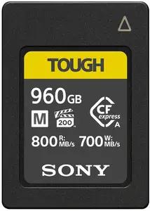 CFexpress Type A memory card Sony CEA-M960T — 960 GB, Read 800 MB/s, Write 700 MB/s, dust/impact/moisture resistant