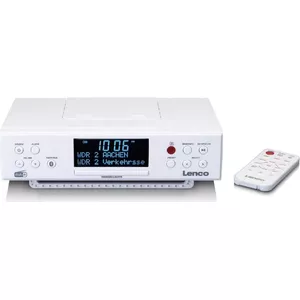 Portable CD player Lenco KCR-190, white, with FM radio and headphone jack