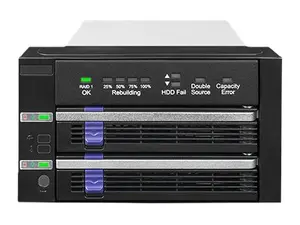 RAIDSONIC MB901SPR-B R1 internal FatCage drive bay for 2x 2.5" or 3.5" SATA HDD/SSD in 2x 5.25" bays