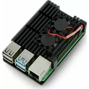 Korpuss JustPi ar diviem ventilatoriem priekš Raspberry Pi 4B (LT-4B02)