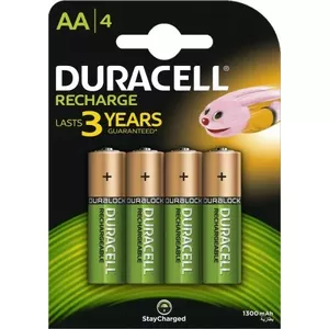 Uzlādējams AA akumulators Duracell HR6 1300 mAh Ni‑MH 1,2 V — komplekts 4 gab.