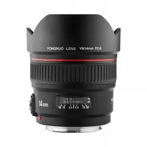 Platausskatla objektīvs Yongnuo YN 14 mm f/2.8 priekš Canon EF — manuālā fokusa, saderīgs ar pilnkadra kamerām