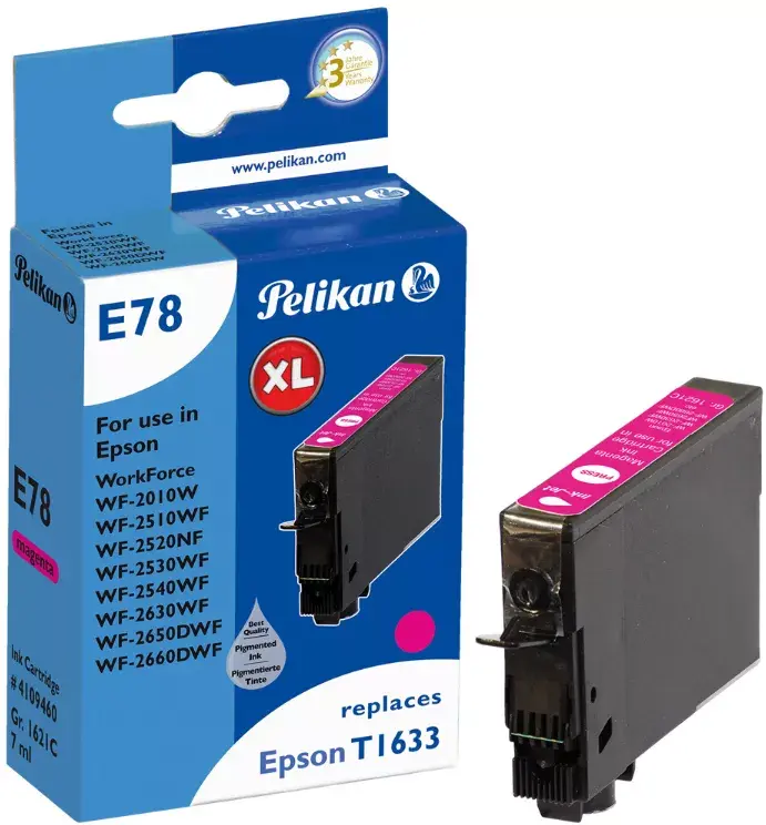 Pelikan E78 Magenta Tintes kasetne Pigmenta
