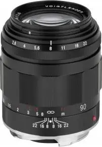 Objektīvs Voigtlander APO Skopar 90mm f/2.8 priekš Leica M — portreta teleobjektīvs, manuālā fokusēšana, melns