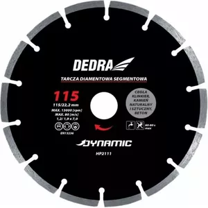 Segmentēta dimanta sega Dedra HP2119E, Ø 350 mm, centrēšanas caurums 25,4 mm