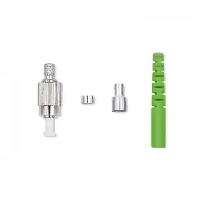 Fibre optic connector FC/APC QOLTEC 54454 — single-mode, 3.0 mm, green/silver, pack of 200