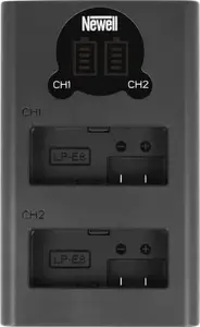 Battery Charger Newell DL-USB-C two-channel for Canon LP-E8 batteries (dual-slot, USB-C power)
