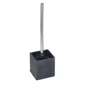 Wenko Slate Rock Toilet Brush and Holder, Anthracite Polyresin