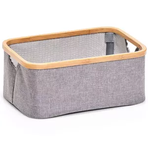 Storage basket ZELLER 14231 rectangular bamboo/grey, 380×260×160 mm