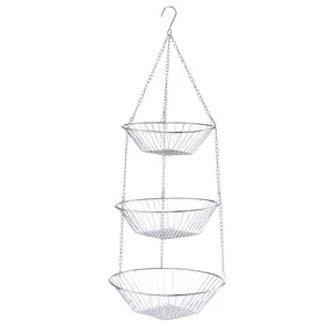 Serving basket ZELLER 27325 — round metal stainless steel, Ø 255 mm, depth 720 mm
