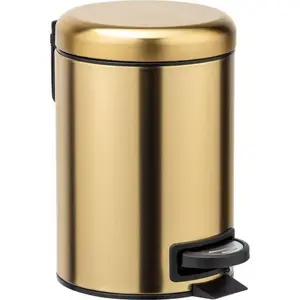 Trash can Wenko 3L pedal bin, 3 L capacity, gold finish, model 50764