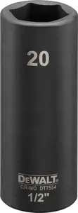 Impact Socket Deep 20 mm 1/2" DeWalt DT7554