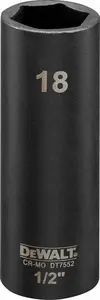 Impact socket deep 18 mm 1/2" drive DeWalt DT7552