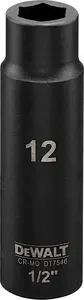 Impact socket deep DeWalt DT7546 12 mm 1/2" drive