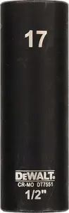 Impact socket 17 mm 1/2" drive deep — DeWalt DT7551
