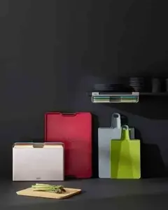 Chopping board joseph joseph Cut&Carve Plus multi-functional black with integrated knife sharpener and easy-clean surface