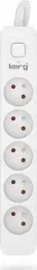 Power extension lead Kerg M02405 with switch, 5 sockets, 10 m cable, 16 A, H05VV-F 3x1.5 mm², white-gray