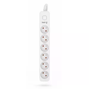 Сетевой удлинитель Kerg M02409 — 6 заземлённых розеток, 1,5 м, кабель 3x1,5 мм², 16 A