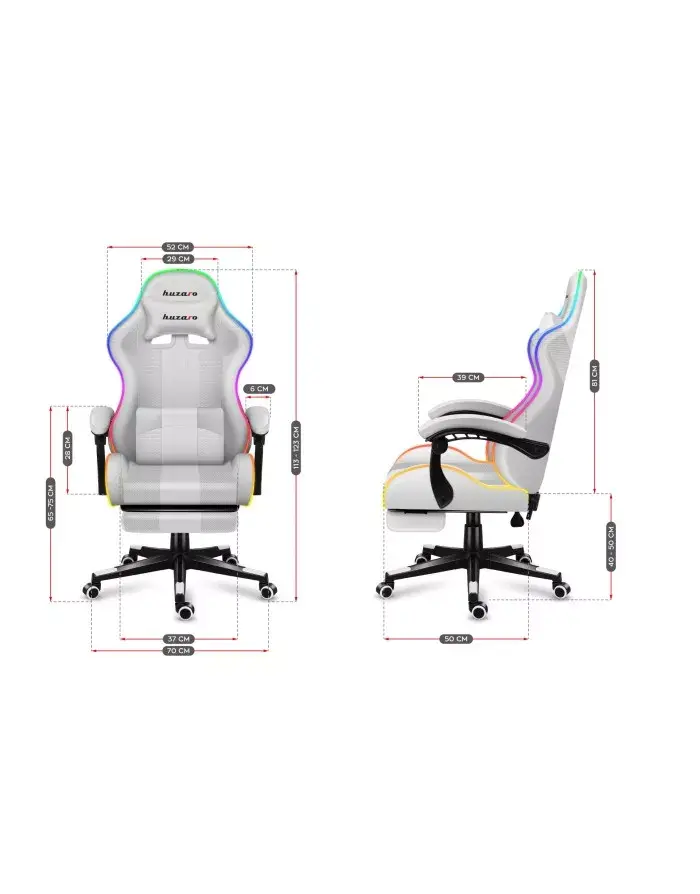 Игровое кресло Huzaro FORCE 4.7 RGB White Photo 7